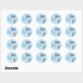 Waterverf Blue Brown Balloons Beer Baby shower Ronde Sticker (Vel)