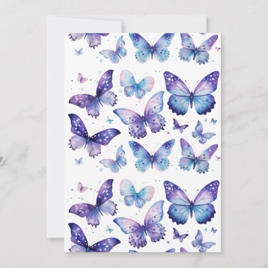 Waterverf Blue Butterfly Vrijgezellenfeest Kaart (Achterkant)