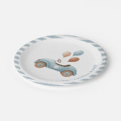 Waterverf Blue Car Verjaardag | Custom Boys Party Papieren Bordje (Gekanteld)