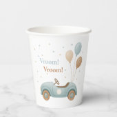 Waterverf Blue Car Verjaardag | jongensfeest Papieren Bekers (Achterkant)