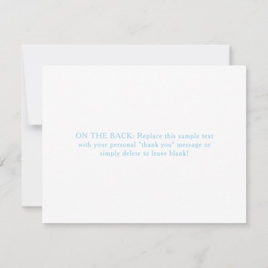 Waterverf Blue Carriage Boy Baby shower Dank u Bedankkaart (Achterkant)