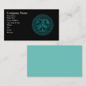 Waterverf Blue Celtic Knot Ring with Birds Visitekaartje (Voorkant / Achterkant)