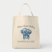 Waterverf Blue Chef Pet Naam Bakkerij Tote Bag (Voorkant)