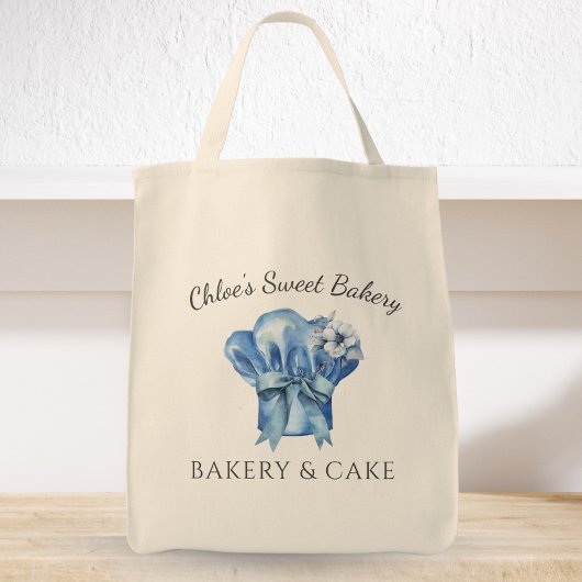 Waterverf Blue Chef Pet Naam Bakkerij Tote Bag