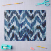 Waterverf Blue Chevron Ikat Tissuepapier (Craft)