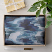 Waterverf Blue Chevron Ikat Tissuepapier (Geschenk)