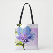 Waterverf Blue Chiffon Roos en Pink Peony Tote Bag (Voorkant)