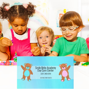 Waterverf Blue Child Day Care Visitekaartje