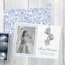 Waterverf Blue Chinoiserie Bow Bells Foto