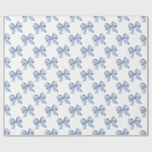 Waterverf Blue Chinoiserie Bows Cadeaupapier (Vlak)