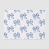 Waterverf Blue Chinoiserie Bows Tissuepapier (Voorkant)