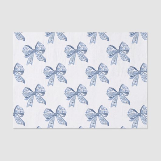 Waterverf Blue Chinoiserie Bows Tissuepapier (Voorkant)