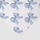 Waterverf Blue Chinoiserie Bows Tissuepapier (Detail)