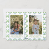 Waterverf Blue Chinoiserie kerstboom Foto Feestdagenkaart (Achterkant)