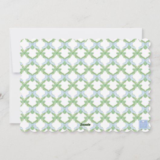 Waterverf Blue Chinoiserie kerstboom Foto Feestdagenkaart (Achterkant)