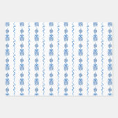 Waterverf Blue Chinoiserie Ornamenten Kerstmis Inpakpapier Vel (Voorkant 2)