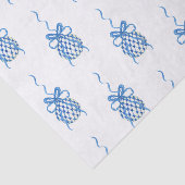 Waterverf Blue Chinoiserie Ornamenten Kerstmis Tissuepapier (Detail)