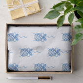 Waterverf Blue Chinoiserie Ornamenten Kerstmis Tissuepapier (Geschenk)