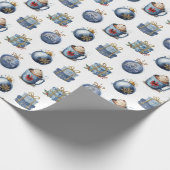 Waterverf Blue Christmas Cadeaupapier (Hoek)