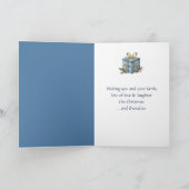 Waterverf Blue Christmas Hot Cacao Feestdagen Kaart (Binnen)