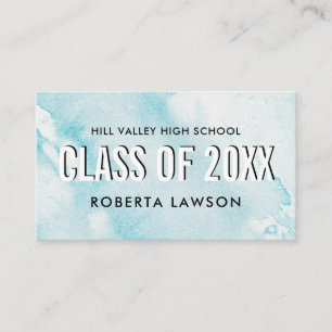 Waterverf Blue Class Afstuderen Name Social Icon Visitekaartje