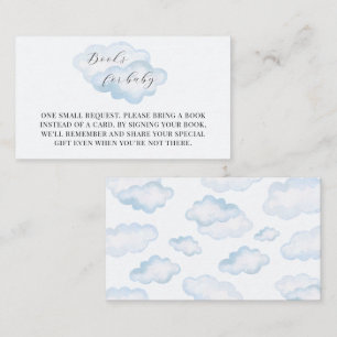 Waterverf Blue Cloud Baby shower Boeken voor Baby Informatiekaartje