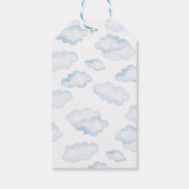 Waterverf Blue Cloud Baby shower Cadeaulabel (Achterkant)