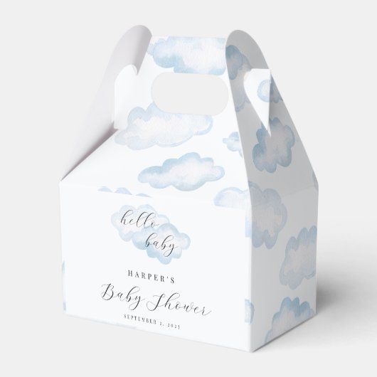 Waterverf Blue Cloud Baby shower Favor Box Bedankdoosjes (Achterkant)