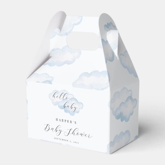 Waterverf Blue Cloud Baby shower Favor Box Bedankdoosjes (Voorkant Zijde)