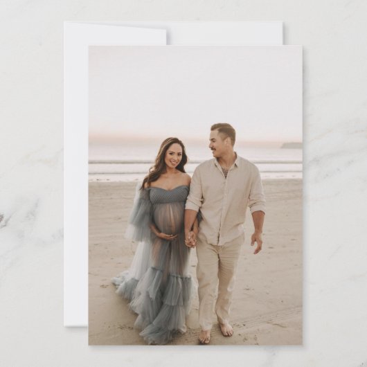 Waterverf Blue Cloud Baby shower Fotouitnodiging Kaart (Achterkant)