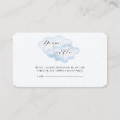 Waterverf Blue Cloud Baby shower Luier Raffle Informatiekaartje (Voorkant)