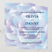 Waterverf Blue Clouds Sky Bruiloft Kaart (Voorkant / Achterkant)