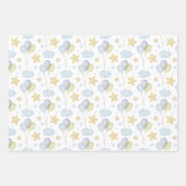 Waterverf Blue Clouds Sterren en Ballonnen Inpakpapier Vel (Voorkant)