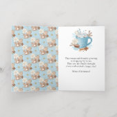 Waterverf Blue Cookies en Hot Cocoa Christmas Folie Feestdagenkaart (Binnenlaag)