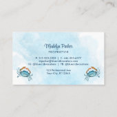 Waterverf Blue Crab Coastal Professional Visitekaartje (Achterkant)