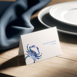 Waterverf Blue Crab Coastal Weduwkaart Plaatskaartje