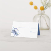 Waterverf Blue Crab Coastal Weduwkaart Plaatskaartje (Voorkant)