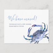 Waterverf Blue Crab Moving Announcement Briefkaart (Voorkant)