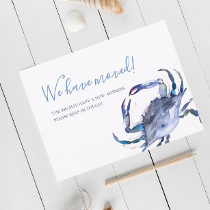 Waterverf Blue Crab Moving Announcement Briefkaart
