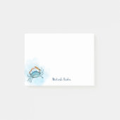 Waterverf Blue Crab Ocean gepersonaliseerd Post-it® Notes (Voorkant)