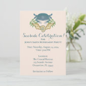 Waterverf Blue Crab Pensioen Save the Date Kaart (Staand voorkant)