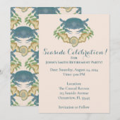Waterverf Blue Crab Pensioen Save the Date Kaart (Voorkant / Achterkant)