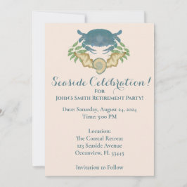 Waterverf Blue Crab Pensioen Save the Date Kaart