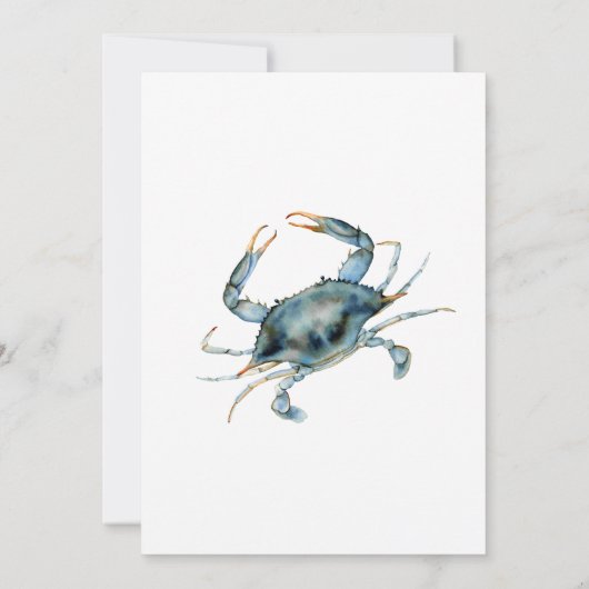 Waterverf Blue Crab Seafood 60th Birthday Kaart (Achterkant)