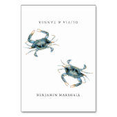 Waterverf Blue Crab Seafood Place Card Kaart (Voorkant)