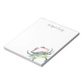 Waterverf Blue Crab - Speciaal ontwerp Notitieblok (Linkerzijde)