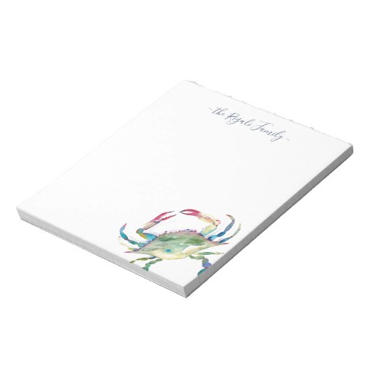 Waterverf Blue Crab - Speciaal ontwerp Notitieblok (Linkerzijde)