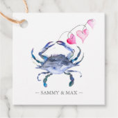 Waterverf Blue Crab Valentijnsdag Bedankjes Labels (Voorkant)