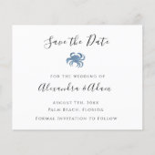 Waterverf Blue Crab Wedding Save the Date Kaarten (Voorkant)
