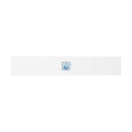 Waterverf Blue Crest Monogram bruiloft uitnodiging Uitnodigingen Wikkel (Vlak)